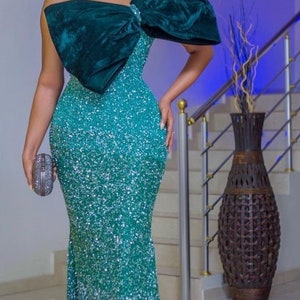 Mermaid dress, with slit, Prom outfit, evening  dress, stylish bride, bride to be, traditional marriage, Birthday photo outfit.