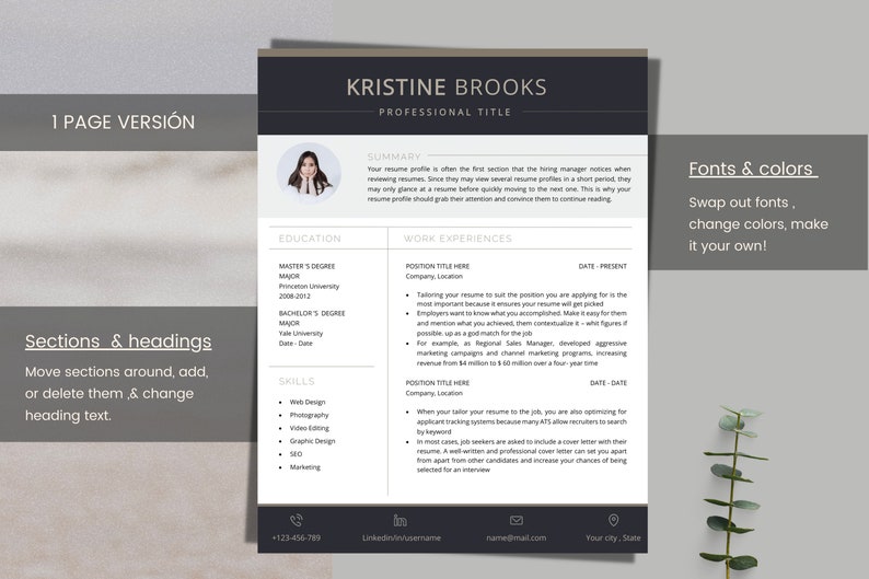 Executive Resume | Resume Template | Modern Resume | Resume Templates