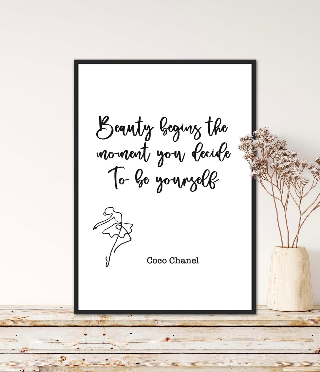 Coco Chanel Beauty Begins Printable Art Quote/inspirational - Etsy