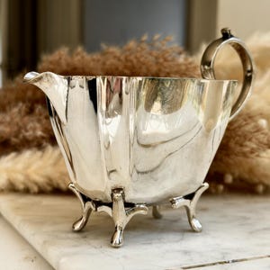 Vintage English Silver Plated Sauce Boat on Three Feet by JD&S