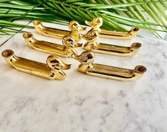 Gilded Duck Cutlery Rests - Mid-Century French Place Card Holders