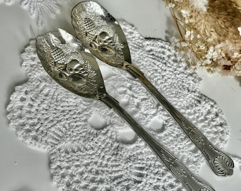 Serving Set EPNS A1 Sheffield England Silver Plate Fruit Pattern