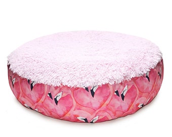 Outdoor Bezug "Pink Flamingo Love" für Hundebett Flocke 90cm