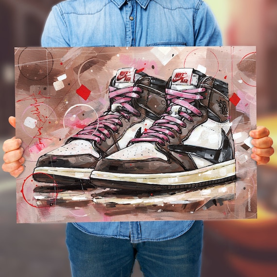 Air Jordan 1 High Pink Laces Poster 70x50 Cm 