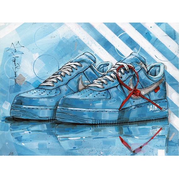 Air Force 1 Low University Blue Painting 40x30 Cm -  Norway