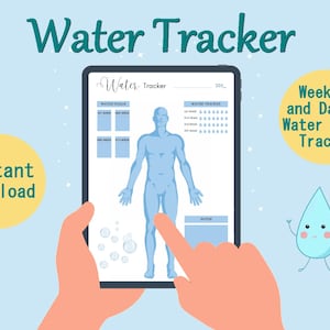 Printable Healthy Monthly Water Tracker (Digital)