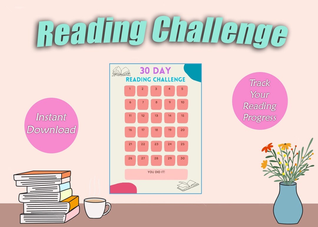 30 Day 31 Day Reading Challenge Digital Etsy