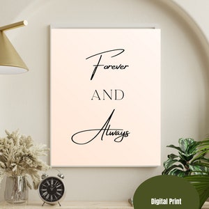 Forever and Always| Wall Decor | Wall Prints Bedroom | Printable Quotes ...