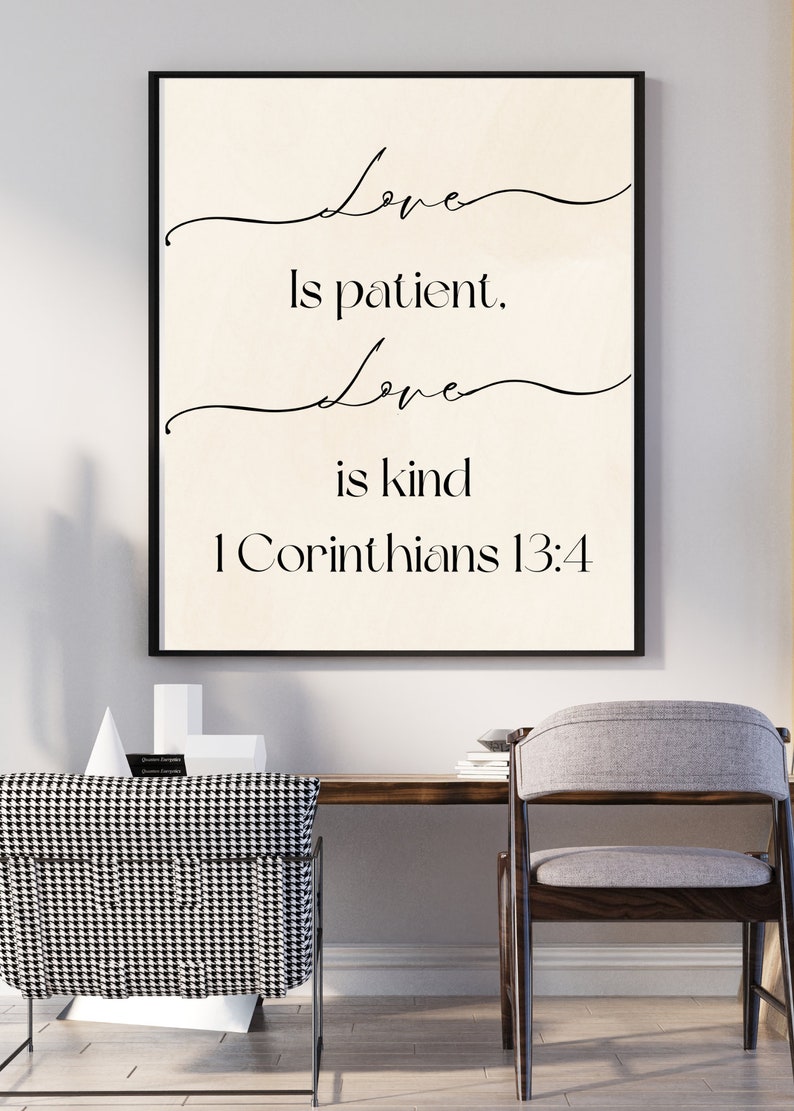 Love is Patient Printable Wall Decor Wall Prints Bedroom Printable ...