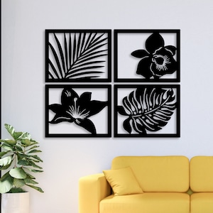 Leaves Wood Wall Decor, Tropical Wall Panel, Wooden Wall
