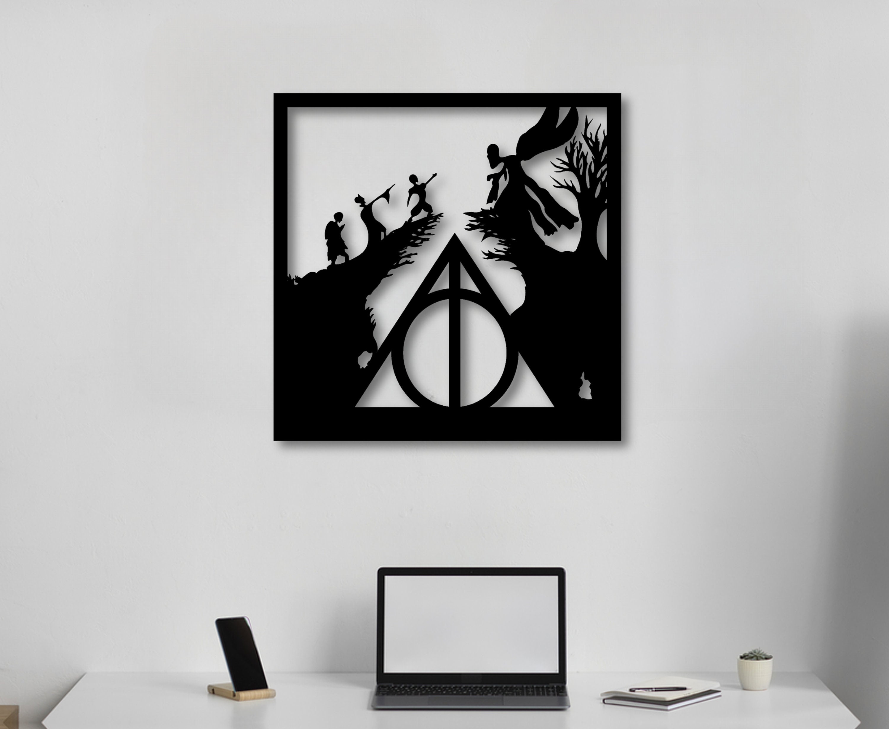 Deathly Hallows Wood Wall Art, the Tale of the Three Brothers, Nursery
