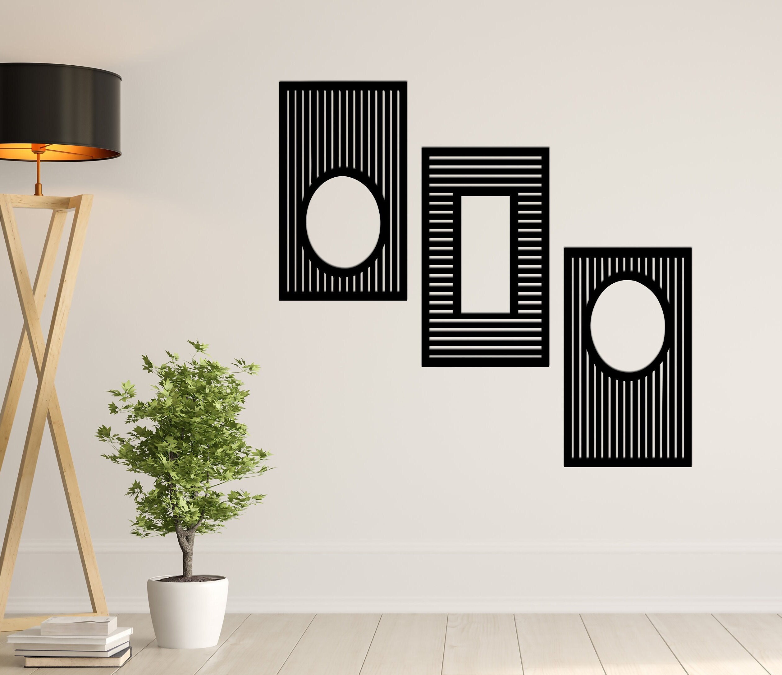 Geometric Wood Wall Decor Mid Century Modern Wall Art Wood Etsy