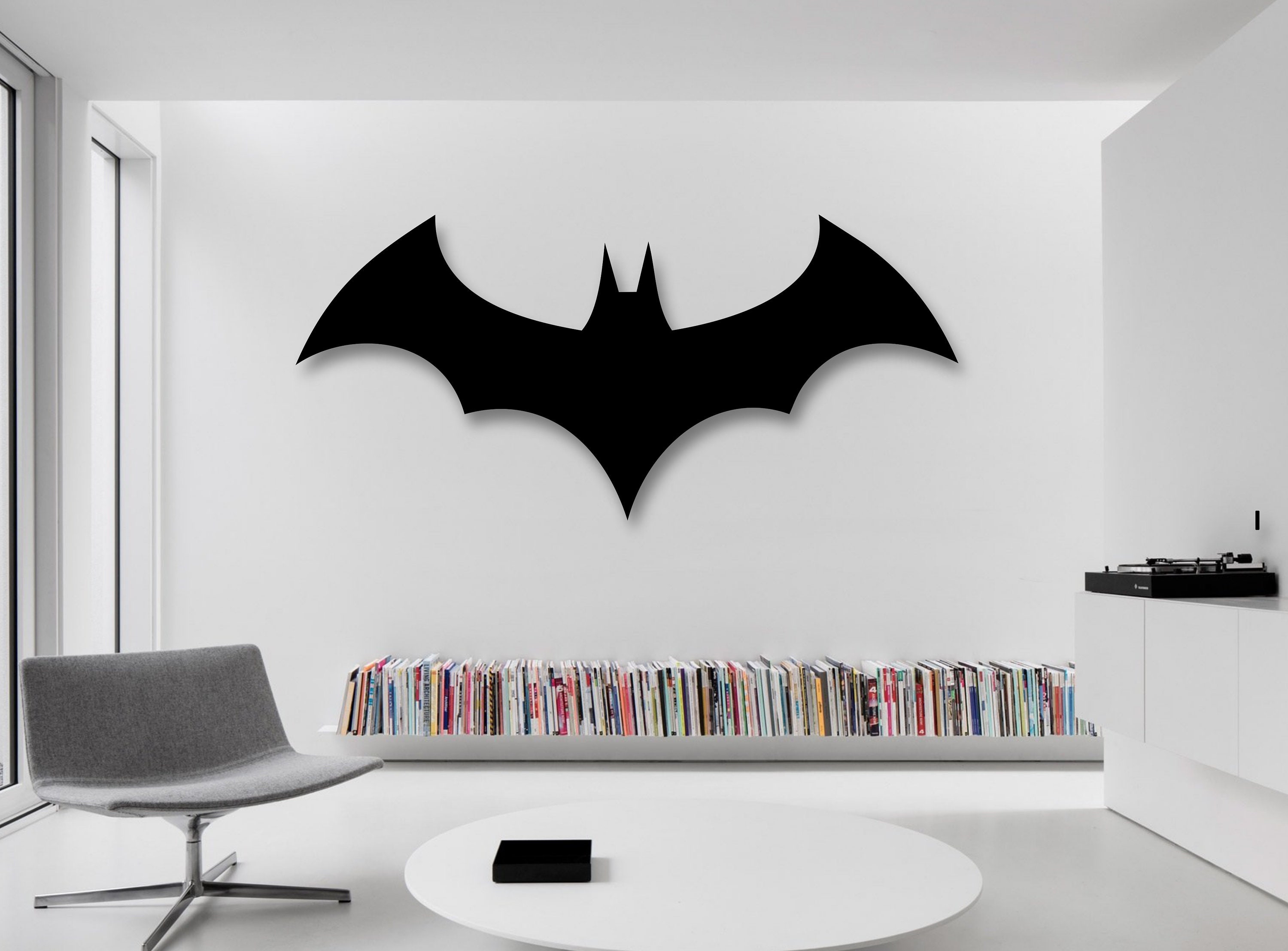 Personalized Bat Super Hero Sign, Batcave Sign, Gotham Silhouette Wall