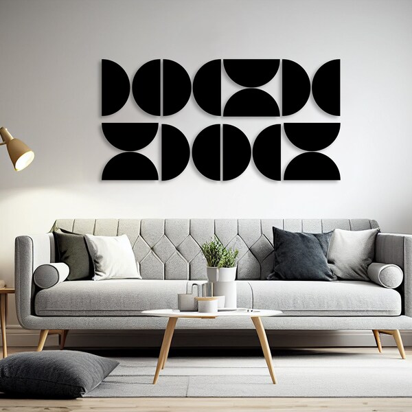 Geometric Half Circles Wall Panels Etsy