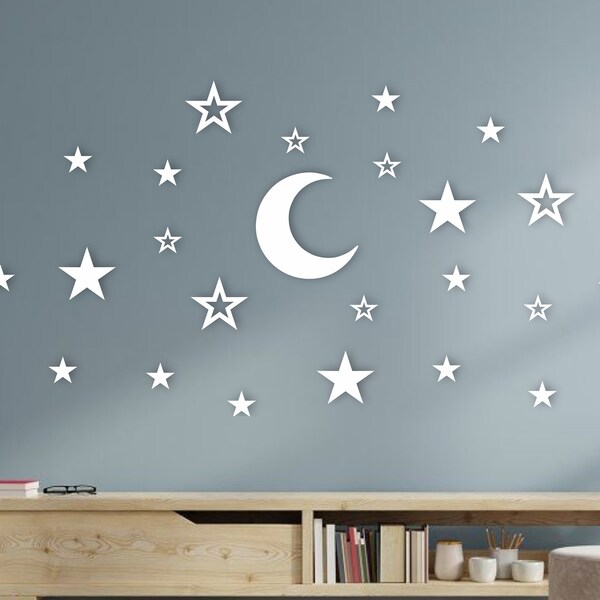 Moon and Stars Nursery Decor Etsy
