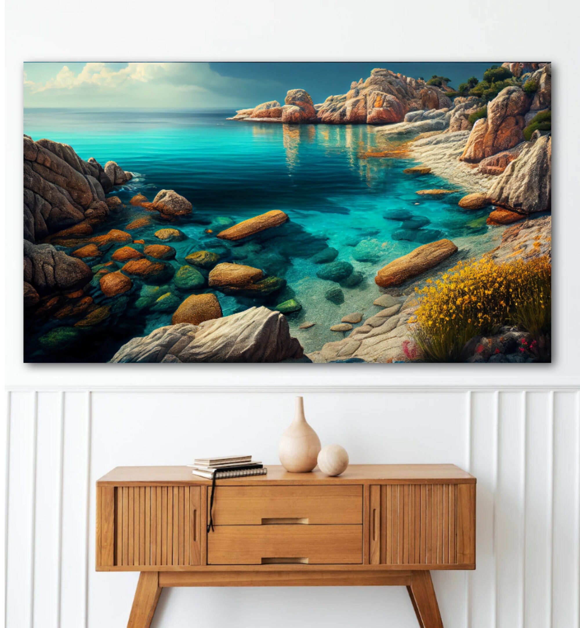 Sea View Wall Art Ocean Wall Decor Canvas Wall Art Home Etsy