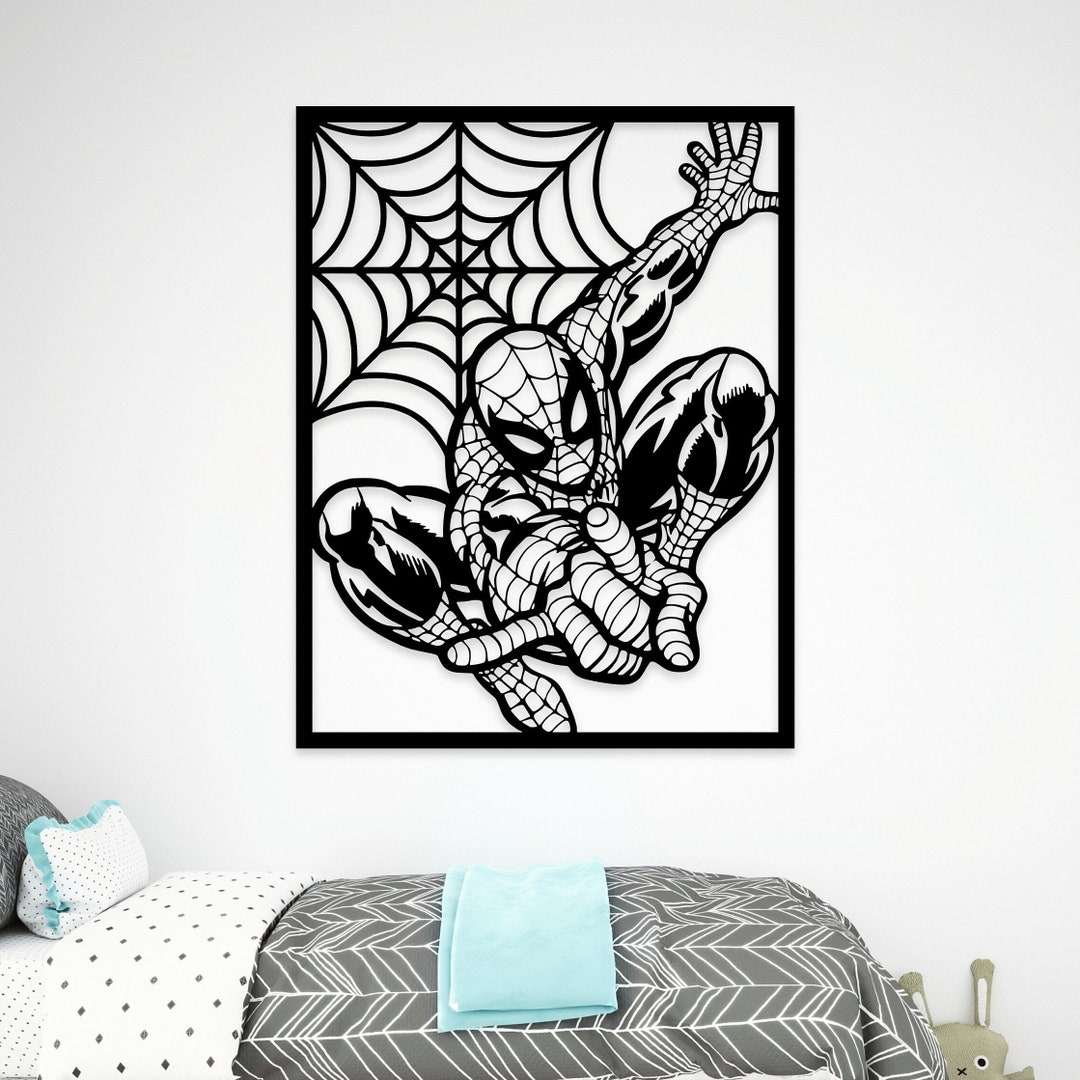 Spiderman Wall Decor Spider Man Wood Wall Art Super Hero Etsy