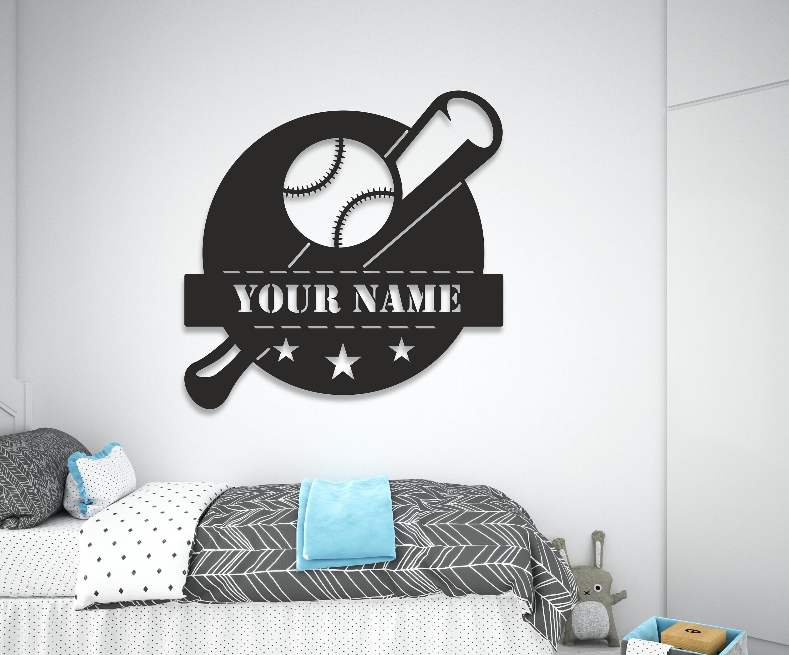 Personalized Baseball Name sign | Wood Wall Art |  Baseball Wood Sign | Wooden Name Sign | Baseball Wall Decor, Baseball Gift, Nursery Gift