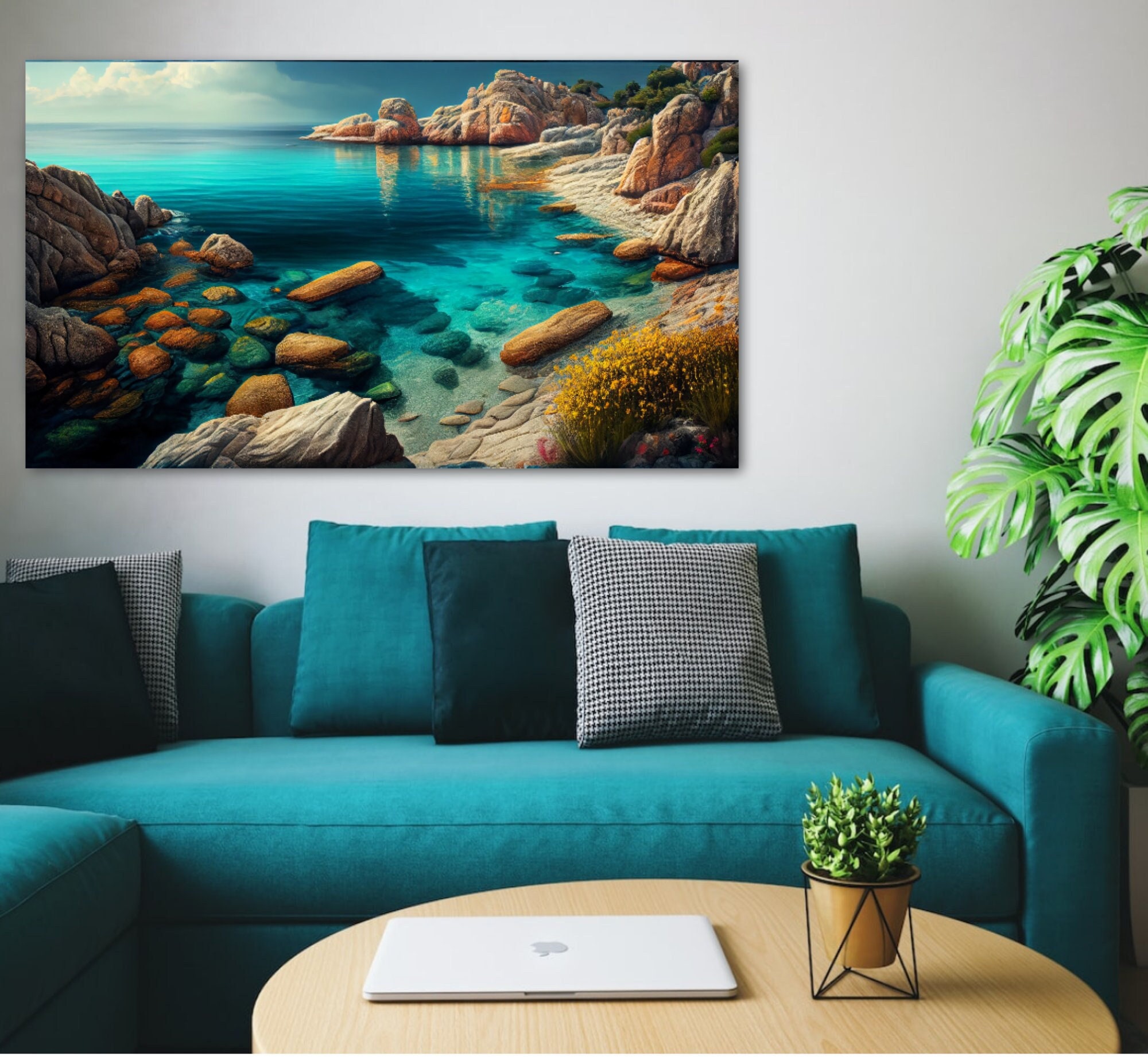 Sea View Wall Art Ocean Wall Decor Canvas Wall Art Home Etsy