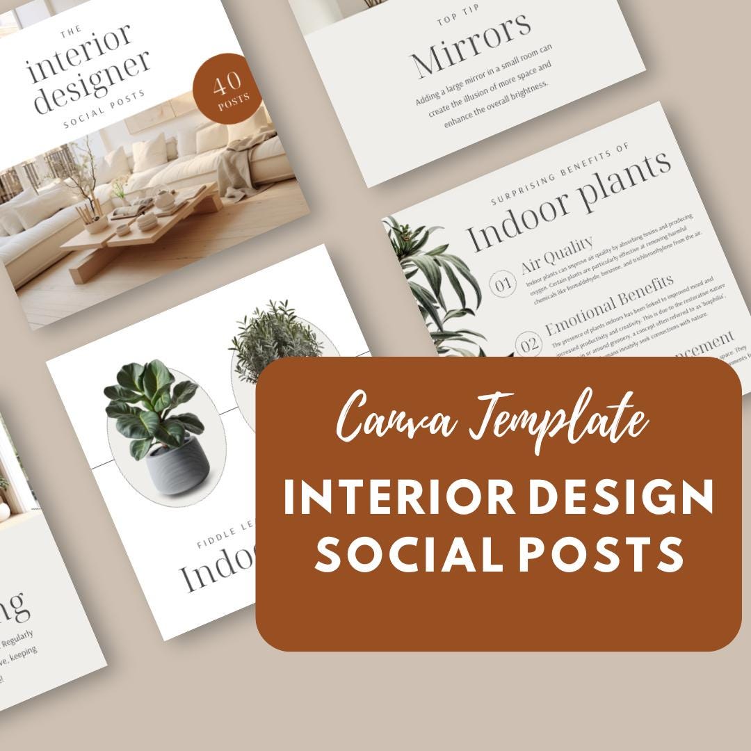 Interior Design Social Media Canva Templates | Home Decor & Styling ...