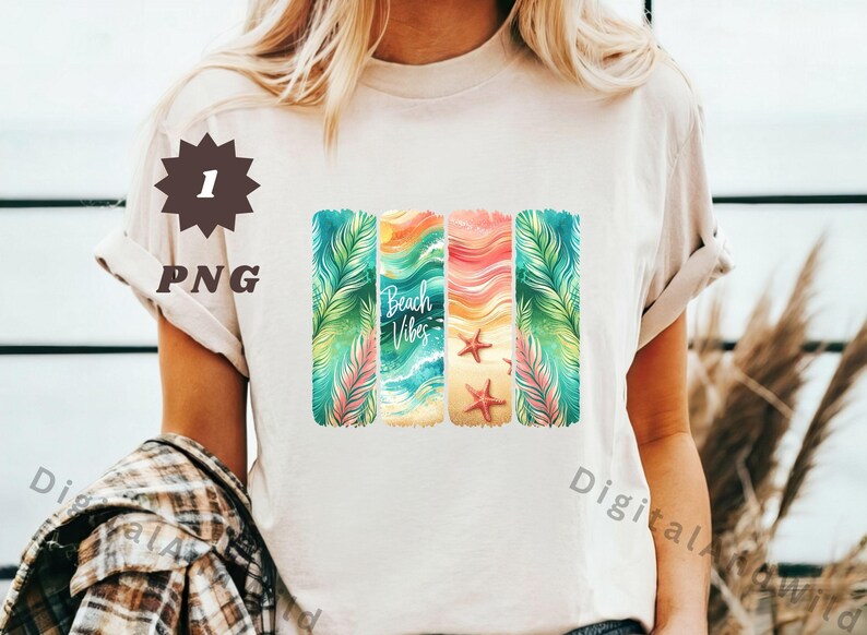 Beach Vibes Brushstroke Trend Design - Holiday Design - Sublimation T-Shirt design