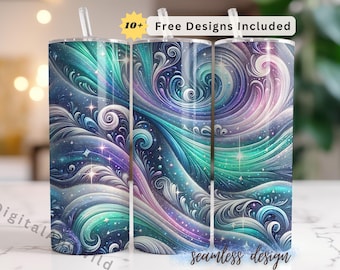 Aurora Dreamscape-bekerverpakking: iriserend mager ontwerp van 20 oz (digitale download)