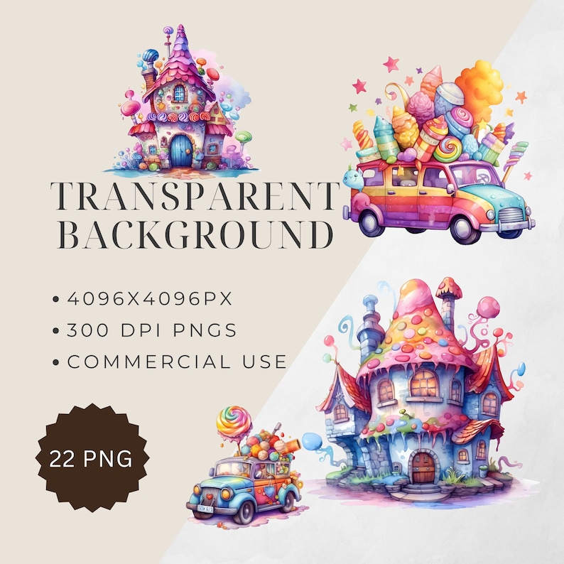 Candyland Clipart Pack | Candy House Clipart | Digital Planner ...