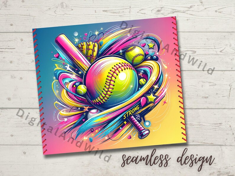 Softball Mom Tumbler Wrap PNG, 20oz Skinny Seamless Sublimation Design ...