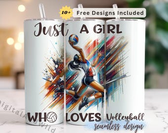 Volleyball Girl 20oz Tumbler Wrap: Sublimation Design (Digital Download)