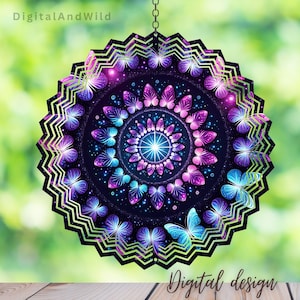 Butterfly Wind Spinner Sublimation Design: 3D Template (Digital Download PNG)