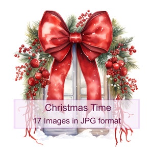 Tempo di Natale - Immagini digitali - 17 JPG di alta qualità, download digitale istantaneo Poster digitale Invito alla creazione di cartoline