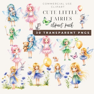 Niedliches Feen-Pack mit 30 PNGs | Märchen Clipart | Schmetterlinge Png | Fantasie Clipart | Feenparty Bundle Sublimation | Kommerzielle Nutzung