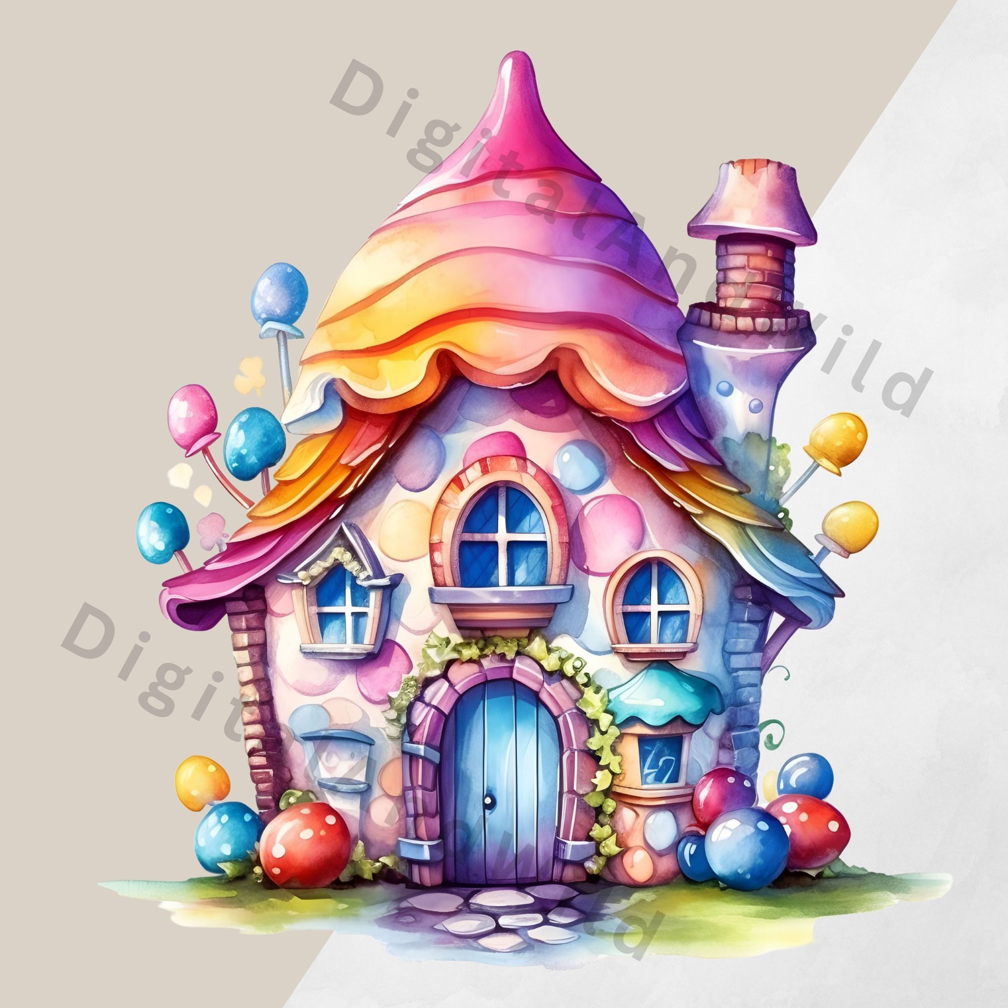 Candyland Clipart Pack Candy House Clipart Digital Planner Commercial ...