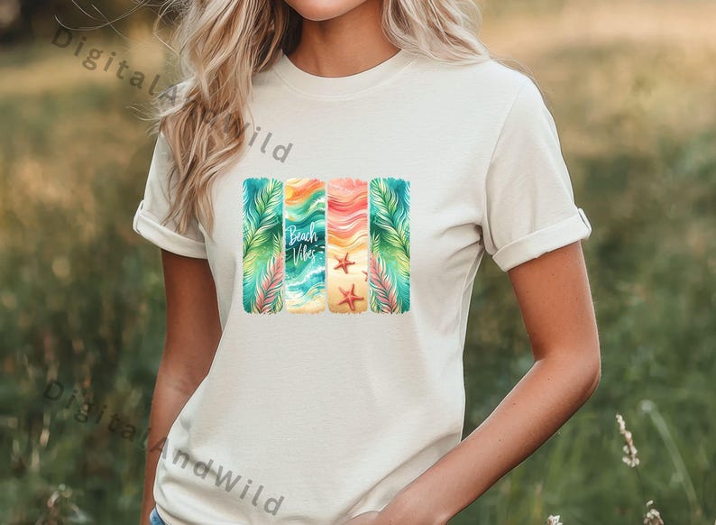 Beach Vibes Brushstroke Trend Design - Holiday Design - Sublimation T-Shirt design