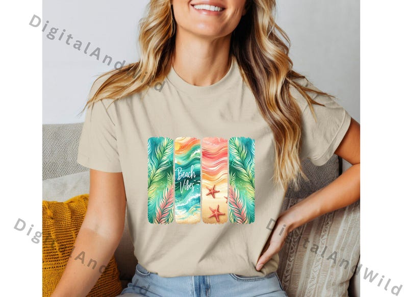 Beach Vibes Brushstroke Trend Design - Holiday Design - Sublimation T-Shirt design