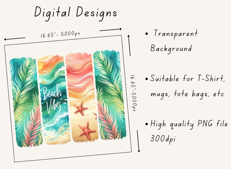 Beach Vibes Brushstroke Trend Design - Holiday Design - Sublimation T-Shirt design