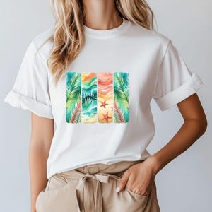 Beach Vibes Brushstroke Trend Design - Holiday Design - Sublimation T-Shirt design