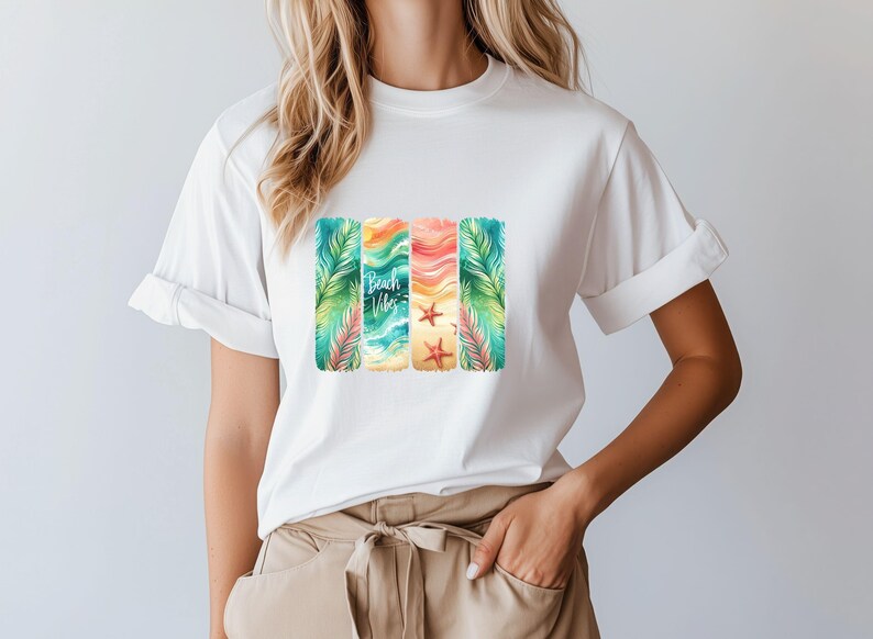 Beach Vibes Brushstroke Trend Design - Holiday Design - Sublimation T-Shirt design