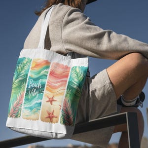 Beach Vibes Brushstroke Trend Design - Holiday Design - Sublimation tote-bag design