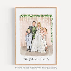 Custom Watercolor Portrait From Photo, Family Portrait Painting, Handpainted Wedding Venue Portrait, In loving Memory Gift
