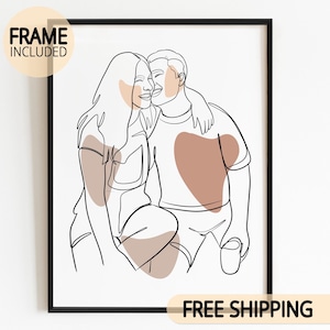 Custom One Line Portrait Drawing, Custom Couple Line Art From Photo, Minimalist Line Art, Personalized Line Drawing, Family Line Portrait