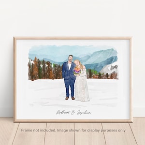 Custom Watercolor Portrait From Photo, Family Portrait Painting, Handpainted Wedding Venue Portrait, In loving Memory Gift