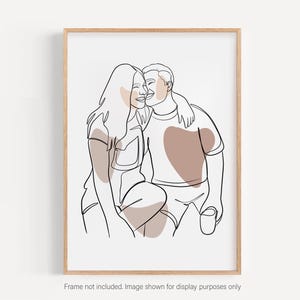 Custom One Line Portrait From Photo, Personalized Couple Line Art, Minimalist Drawing, Engagement Gifts for Couple, Anniversary Gift