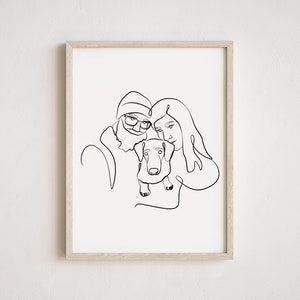 Custom Minimalist One Line Art, Personalized Line Art Drawing, Custom ...