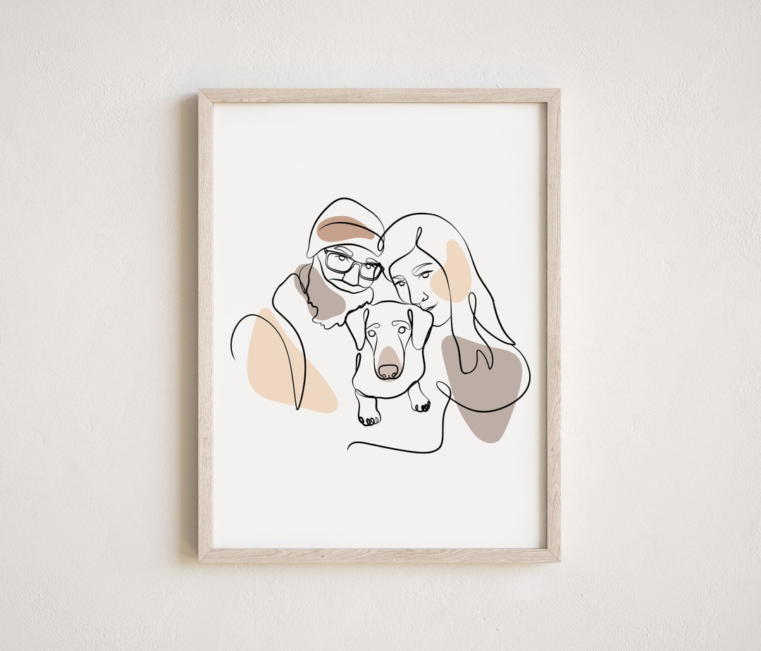 Custom Minimalist One Line Art, Personalized Line Art Drawing, Custom ...