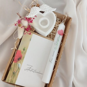 Trostbox Mohnblüte, Kondolenz, Trauerkarte, Trauerbrief, Trostlicht, Trostkerze, Spuren der Liebe