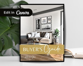 Real Estate Buyer Guide Templates, INSTANT DOWNLOAD, Real Estate Marketing, Home Buyer Roadmap, Real Estate Templates, Black & Gold - RBG1