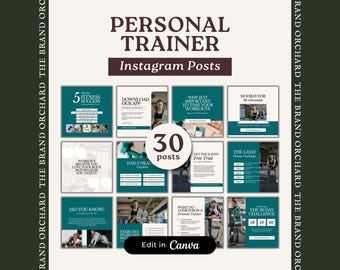 30 modèles Instagram d'entraîneur personnel, téléchargement immédiat, modèles de coaching fitness, modèles de salle de sport, modèles de publications Instagram fitness
