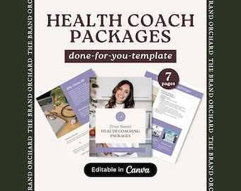 Health Coaching Packages Canva Template, INSTANT DOWNLOAD, Coaching Template, Coaching Business, Coach templates, Coaching Client Packages