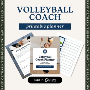 Volleyball Coach Planner Printable, INSTANT DOWNLOAD, Volleyball Coaching, Volleyball Lineup, Volleyball Tryouts, Volleyball Practice Plan